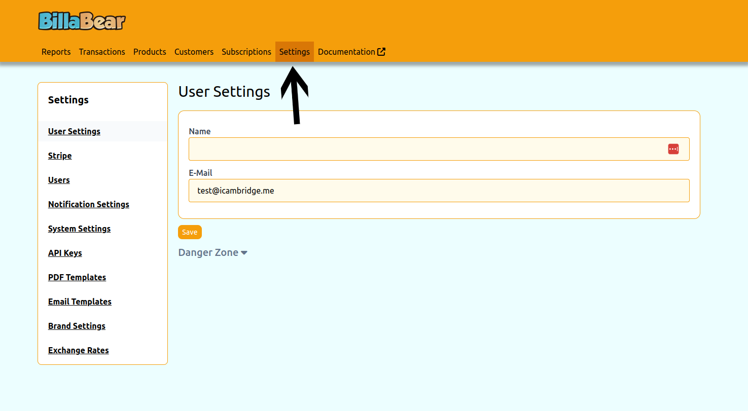Click Settings