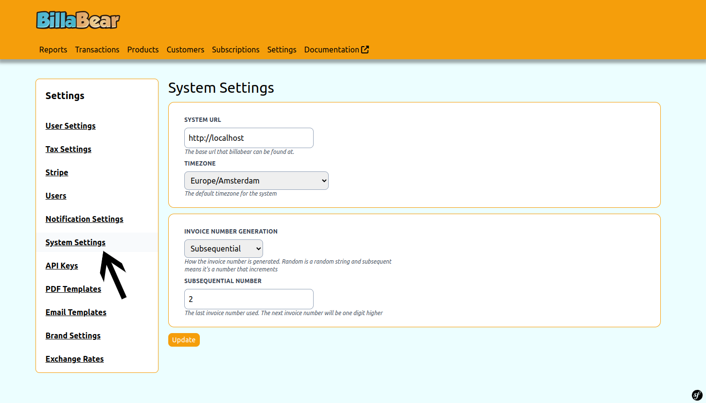 Click System Settings
