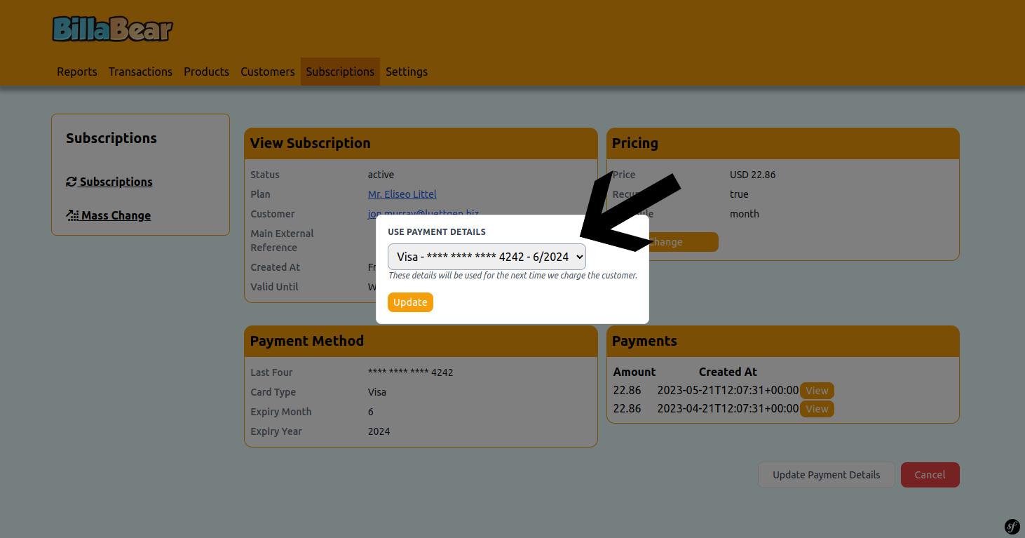 Select Payment Details
