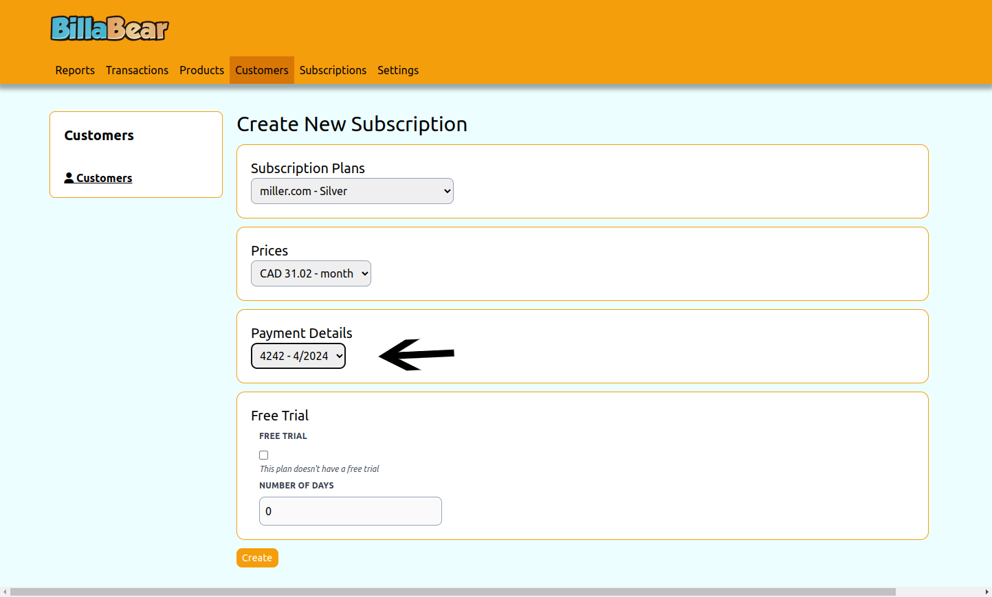 Select Payment Details