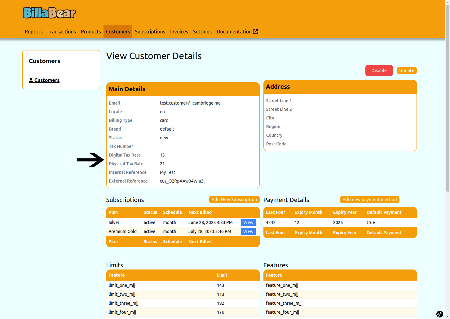 Display When Tax Rates are Set